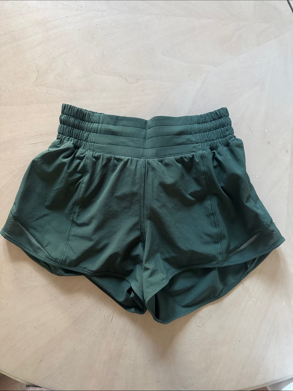 lululemon athletica Forest Green Elastic-Waist Running Shorts